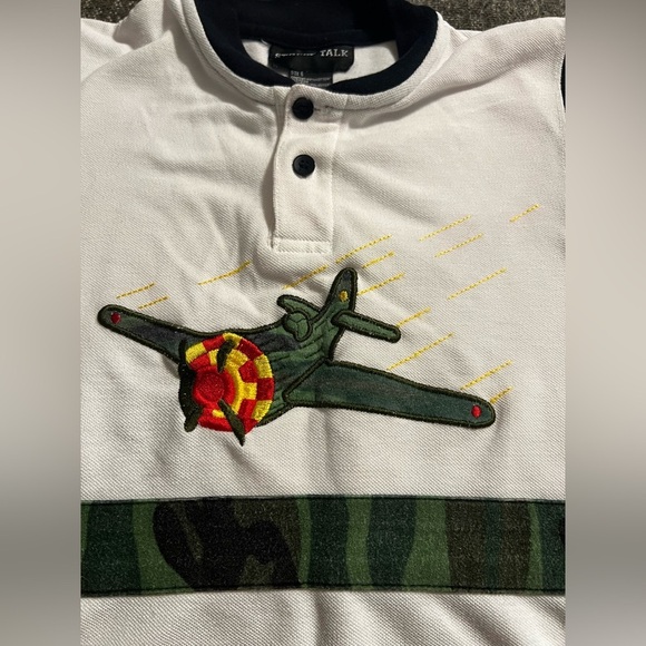 Vintage Kids Street Talk Airplane Polo with Camo Pocket - Picture 2 of 9